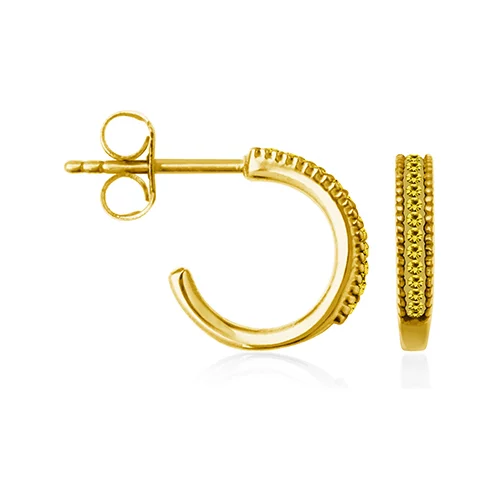 CJ Steelx "November" Citrine Crystal Huggie Hoop Earrings - Yellow