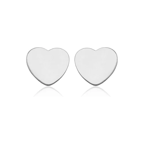 Valentine's Day CJ Steelx Heart Stud Earrings - Silver