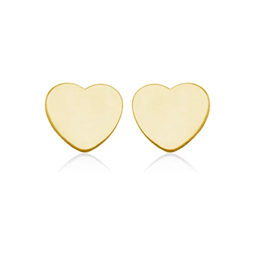 Valentine's Day CJ Steelx Heart Stud Earrings - Gold