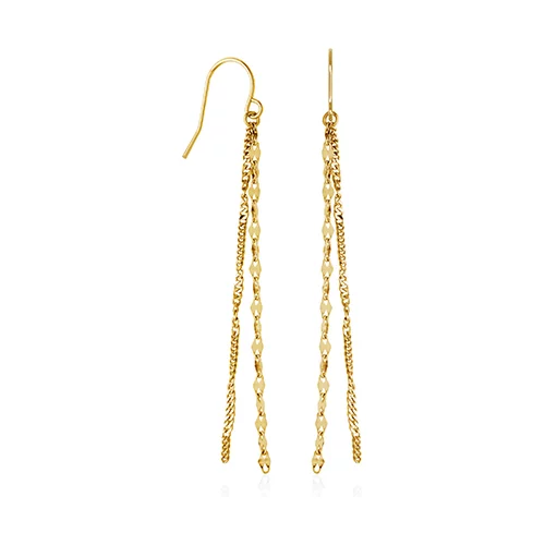 CJ Steelx Layered Chain Earrings - Gold