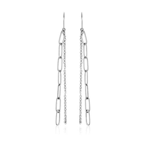 CJ Steelx Layered Link Earrings - Silver