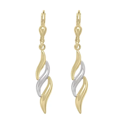 10K Gold and Silver Fashion Drop Earrings