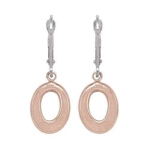 10K Rose Gold and Silver Fashion Drop Earrings - 1.8gm