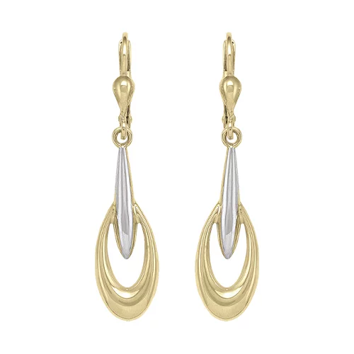 10K Gold and Silver Drop Earrings
