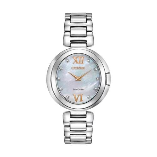 Montre Citizen Capella - 10 diamants - nacre argentée