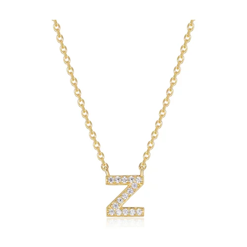 Diamondlite Cubic Zirconia Mini Initial Z Necklace - Gold