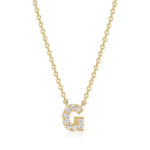 Collier initiale G en zircone cubique Diamondlite - Or