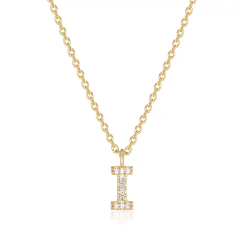 Collier initiale I en zircone cubique Diamondlite - Or