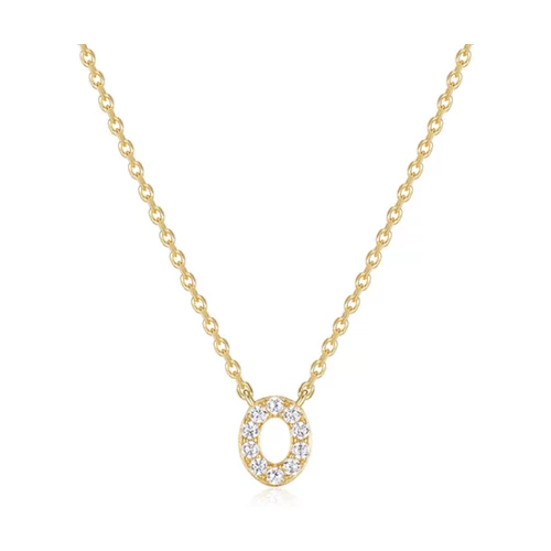 Collier initiale mini O en zircone cubique Diamondlite - Or