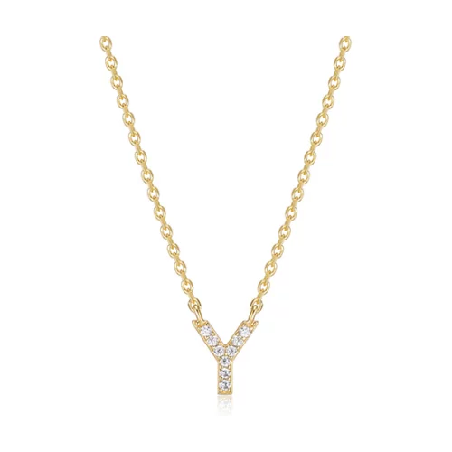 Collier initiale Y en zircone cubique Diamondlite - Or