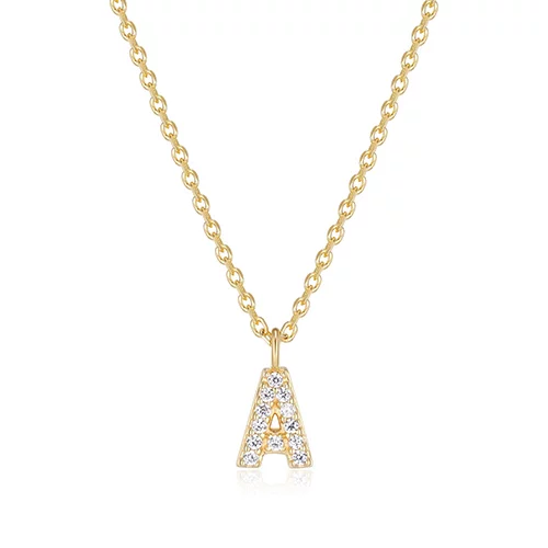 Diamondlite Cubic Zirconia Mini Initial A Necklace - Gold