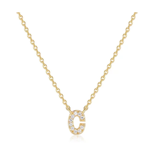 Diamondlite Cubic Zirconia Mini Initial C Necklace - Gold