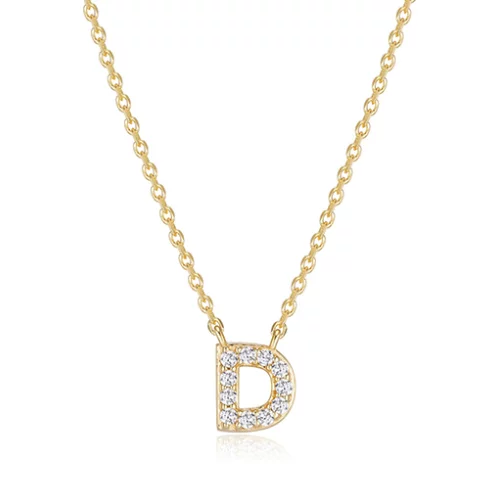 Diamondlite Cubic Zirconia Mini Initial D Necklace - Gold