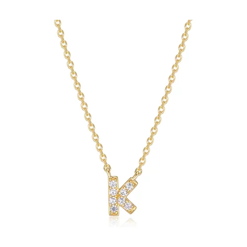 Diamondlite Cubic Zirconia Mini Initial K Necklace - Gold