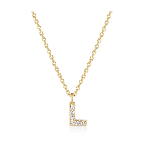 Diamondlite Cubic Zirconia Mini Initial L Necklace - Gold