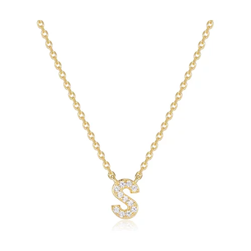 Diamondlite Cubic Zirconia Mini Initial S Necklace - Gold