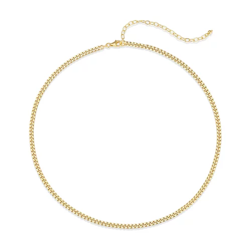 3.2mm Curb Link Chain Necklace - Gold