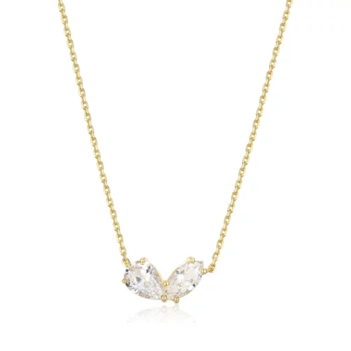 Diamondlite Cubic Zirconia Harmony Pear and Marquise Necklace - Gold