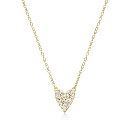 Diamondlite Cubic Zirconia Elongated Heart Necklace - Gold