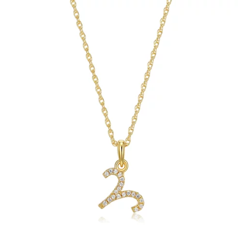Diamondlite Cubic Zirconia Aries Zodiac Rope Necklace - Gold
