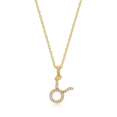 Diamondlite Cubic Zirconia Taurus Zodiac Rope Necklace - Gold