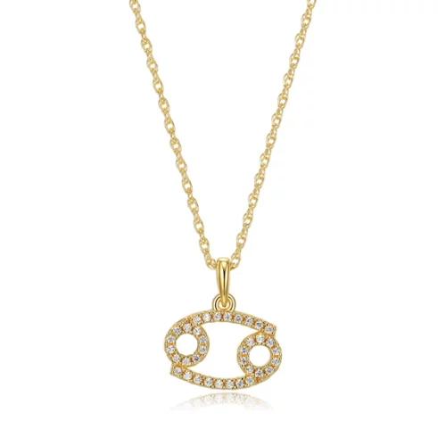 Diamondlite Cubic Zirconia Cancer Zodiac Rope Necklace - Gold