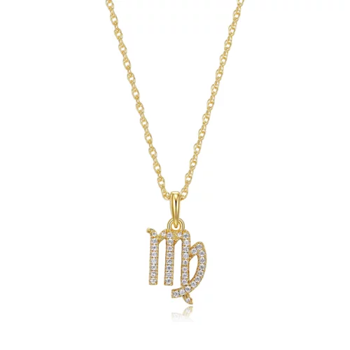 Diamondlite Cubic Zirconia Virgo Zodiac Rope Necklace - Gold