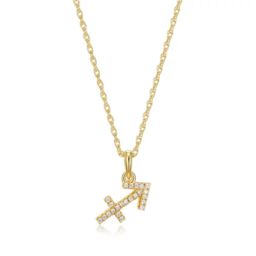 Diamondlite Cubic Zirconia Sagittarius Zodiac Rope Necklace - Gold