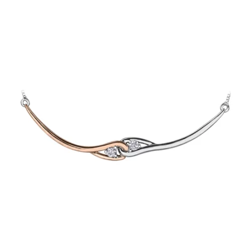 Diamond Necklace in 10K (0.1 CT. T.W.) - Silver and Rose