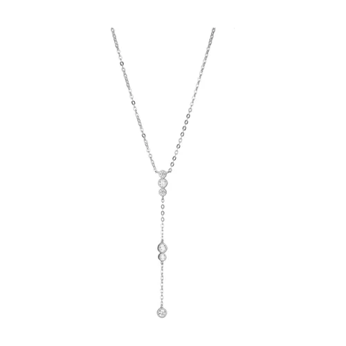 Diamondlite Cubic Zirconia Lariat Necklace - Silver