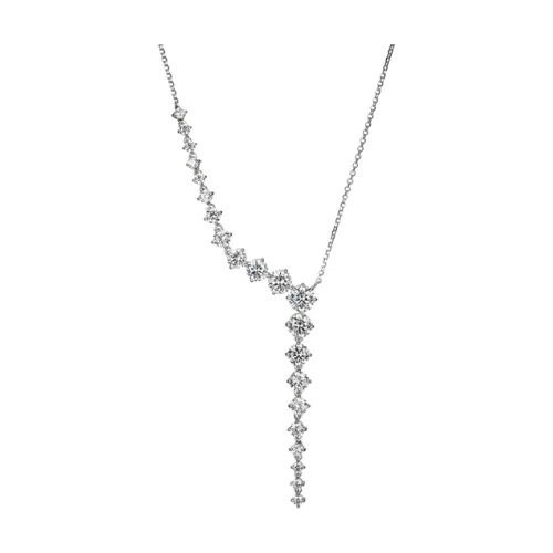 Diamondlite Cubic Zirconia Modern Cascade Necklace - Silver