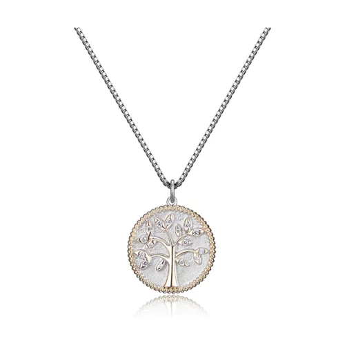 Diamondlite Cubic Zirconia Tree of Life Medallion Necklace - Silver