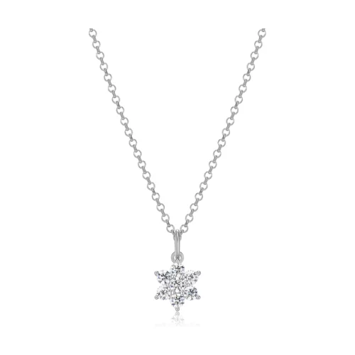 Diamondlite Cubic Zirconia Petite Fleur Rolo Necklace - Silver