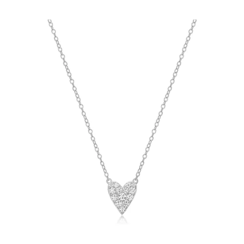 Diamondlite Cubic Zirconia Elongated Heart Necklace - Silver