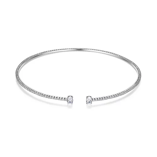 Diamondlite Cubic Zirconia Reversible Flexible Wire Choker - Silver