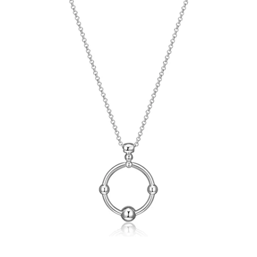 Collier cercle de perles en argent sterling "Orb" - Argent