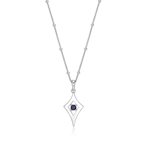 Collier en saphir en forme de diamant "Stellar" - Argent