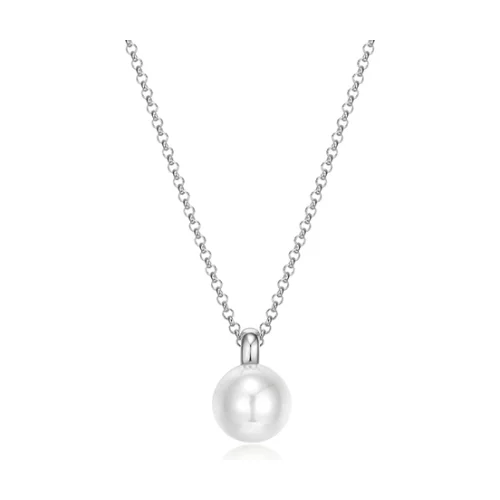ELLE "Simpatico" 20mm Pearl Necklace - Silver