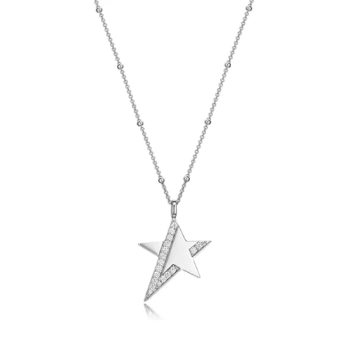 ELLE "Motif" Star with Cubic Zirconia Necklace - Silver