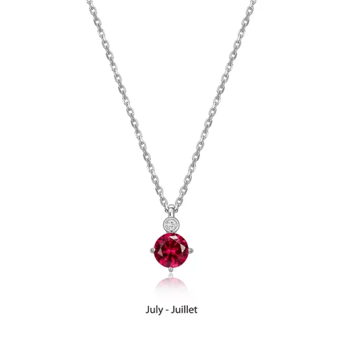 ELLE "Birthstone" July (Ruby) and Lab Grown Diamond Necklace