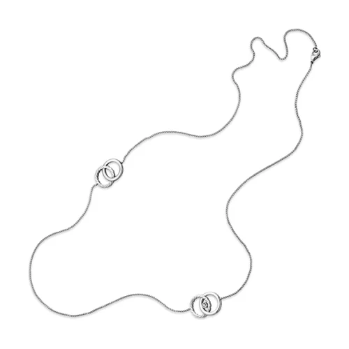 CJ Steelx Interlock Circle Station Necklace - Silver