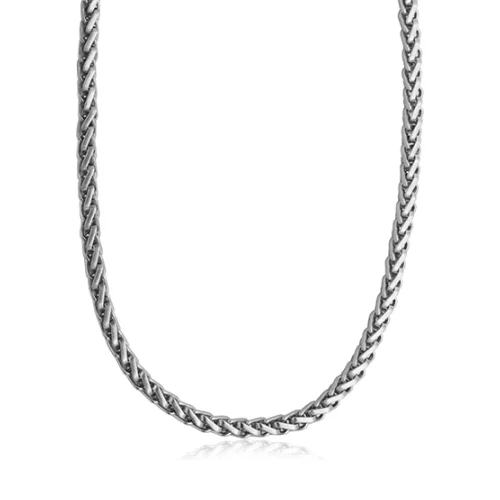 STEELX 6mm Matte Wheat Chain Necklace - Silver