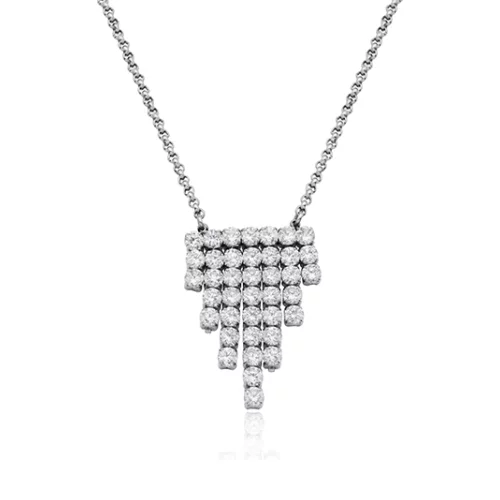 CJ Steelx 3mm CZ Cascading Necklace - Silver