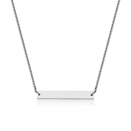 CJ Steelx "Personalized Collection" High Polished Stainless Steel Bar Necklaces
