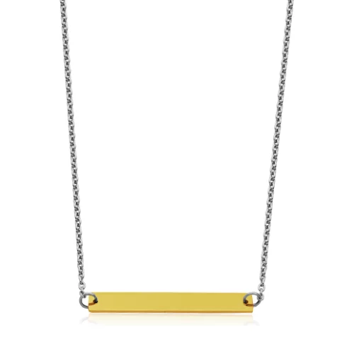 CJ Steelx "Engrave Collection" Bar Necklace - Gold