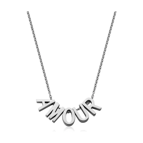 Colliers en acier inoxydable CJ Steelx "A-M-O-U-R"