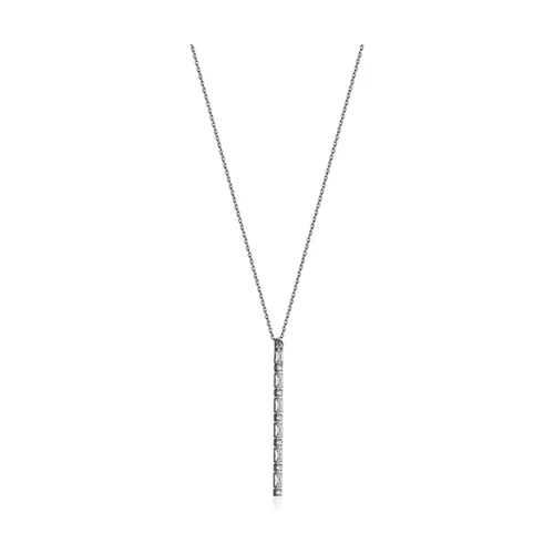 Pendentif à goutte verticale en CZ rond et émeraude CJ Steelx - Argent