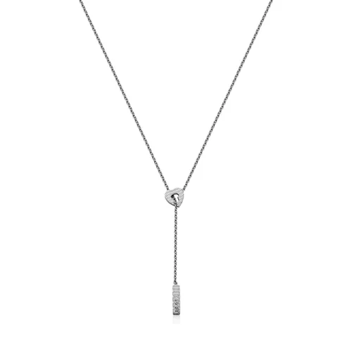 Colliers Lariat en acier inoxydable CJ Steelx "Clé de mon cœur" avec cristaux