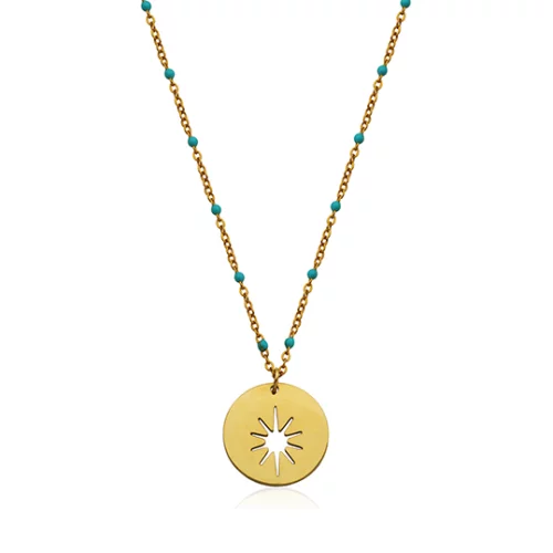 Collier en émail turquoise North Star de CJ Steelx - Or
