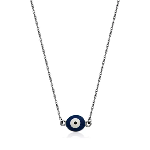 Collier Evil Eye CJ Steelx - Argent